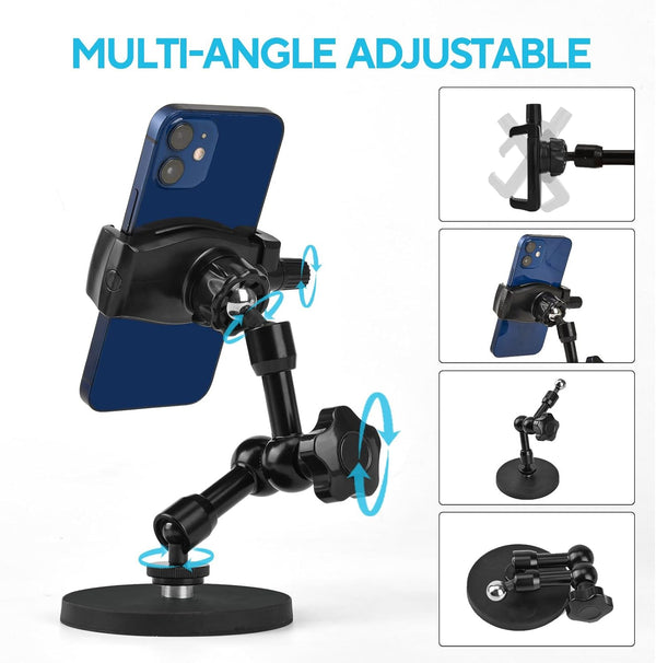 Gym Phone Mount Gym Magnetic Phone Holder with Magnet Base Attach to Metal Surface, Magnetic Phone Holder for Gym Boat Forklift Tractor