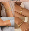 Gold Bracelets for Women Trendy,14K Real Gold Plated Dainty Stackable Paperclip Cuban Link Chain Bracelets,Cuff Bracelets Jewelry Set Adjustable 7"+2