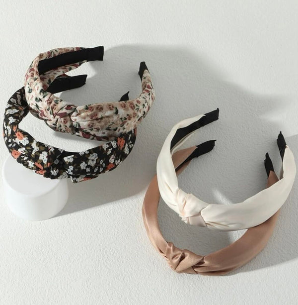 Huachi Knotted Headbands for Women Boho Womens Headbands Fashion, Top Knot Head Band for Girls Wide Knot Headband Trendy Hairband Hair Accessories