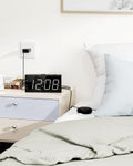 Loud Alarm Clock with Bed Shaker for Heavy Sleeper, Dual Vibrating Alarm Clock with USB Charger for Hard of Hearing/Deaf, 7.5’’ Large LED Display