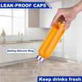 3 Packs Glass Water Bottles with Lid, Clear, 17oz | Reusable Juice Bottle with Stainless Steel Cap, Glass Cup Liquid Storage Containers for