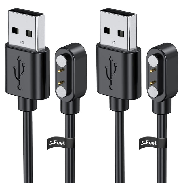 2-Pack 3.3-Feet Smart Watch Charger for Letsfit Willful YAMAY VeryFitPro 3-Ft 2p