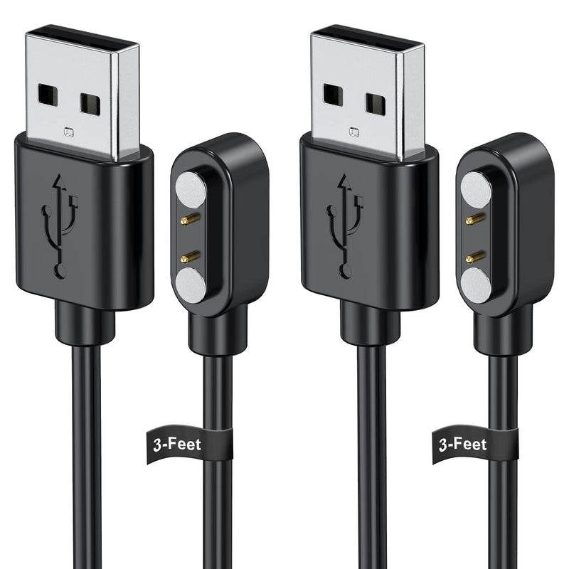 2-Pack 3.3-Feet Smart Watch Charger for Letsfit Willful YAMAY VeryFitPro 3-Ft 2pcs