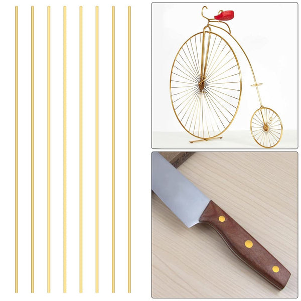 8 PC Brass Round Stock Lathe Bar Stock Kit Stock Solid Bras s Rod 1/8 Inch in Diameter 12 Inch in Length 3.18 mm C27400