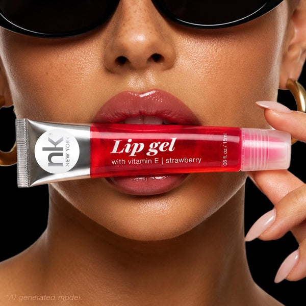 NICKA K NEW YORK, Hydrating Lip Gel Set, Assorted, Vitamin E, 5-Pack AMZ001
