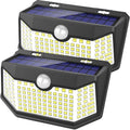 HMCITY Solar Lights Outdoor 120 LED with 3 Lighting Modes, Motion Sensor Wall Lights,IP65 Waterproof Solar Powered for Garden Patio Yard (Back