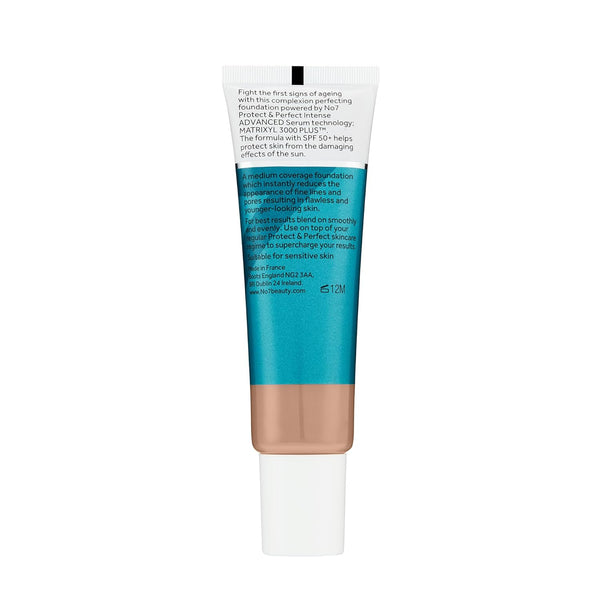 No7 Protect & Perfect Advanced All in One Foundation - Cool Beige - Age Defying Foundation Makeup with SPF 50 for Women - Makeup Base Cream Helps