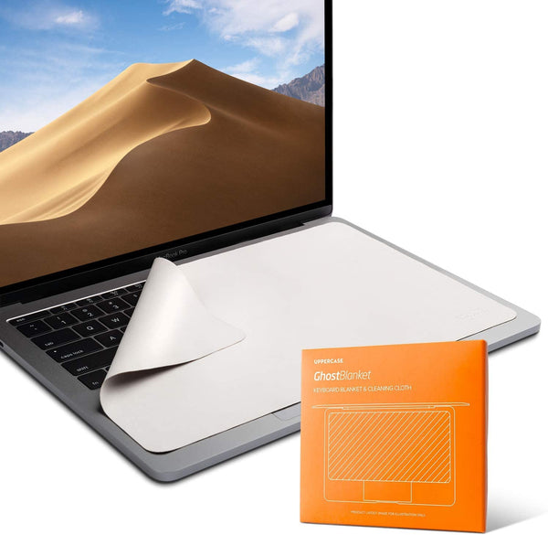 UPPERCASE GhostBlanket Screen Keyboard Imprint Protection Microfiber Liner and Cleaning Cloth 13" Compatible with MacBook Pro 13"/14", MacBook Air