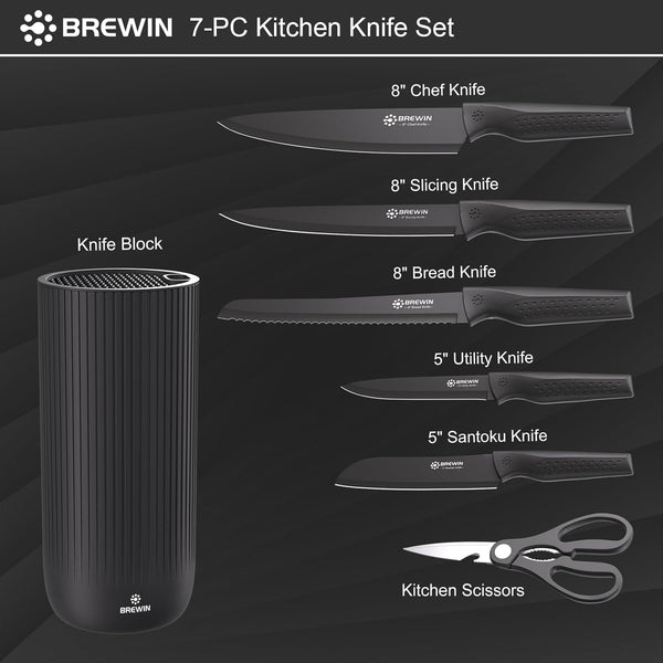 Brewin Knife Set, Kitchen Knife Set, Knives Set for Kitchen, Universal Knife Block, Utility Knife Block Set, New Home Essentials, Apartment