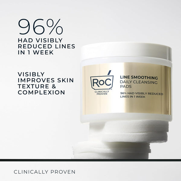 Roc Resurfacing Disks, Hypoallergenic Exfoliating Makeup Remover Pads for Wrinkles and Skin Tone, Hypo-Allegenic Skin Care, Oil-Free Daily