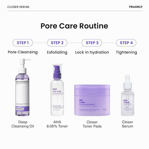 FRANKLY Closer Serum Jumbo | Pore Minimizer Serum | 2.03 fl oz | 9 Peptides, Vegan Collagen, Adenosine, PHA | Korean Pore Minimizer for Glass