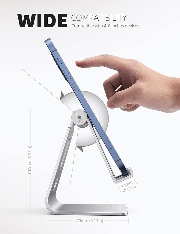Lamicall Adjustable Cell Phone Stand, Desk Phone Holder, Cradle, Dock, for iPhone 16 15 14 13 12 Mini 11 Pro Xs Max XR X 8 7 6 Plus SE, Office