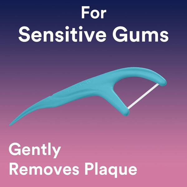 Dentek Comfort Clean Sensitive Gums Floss Picks, Soft & Silky Ribbon, 150 Count, 3 Pack