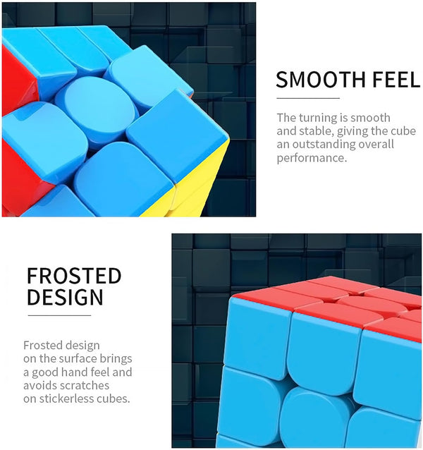 CFMOUR Speed Cube 3x3x3 - Moyu Meilong 3C, Stickerless Magic Cube | Fast Turning, Durable, Brain Teaser, Birthday Party Gift, Vivid Colour, 3D