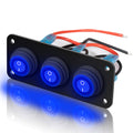 3 Gang 12V 20 Amp Toggle Rocker Switch Panel LED Breaker Waterproof Widely Fits for Auto Automotive Lights Car Marine Boat Yacht, Trailer,