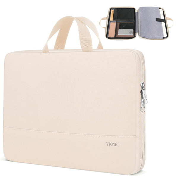 Ytonet Laptop Case 16 inch, 15-15.6 Inch Water Resistant Slim Laptop Sleeve 16 inch Beige