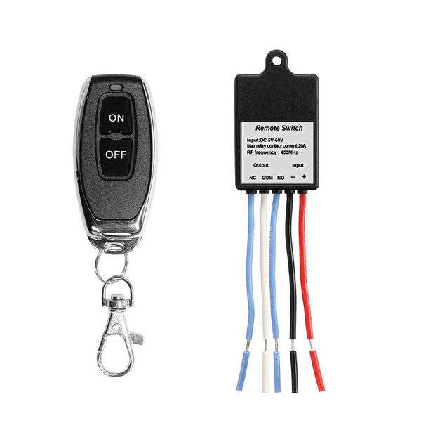 QIACHIP Mini Wireless Remote Control Switch DC 6V 12V 24V 36V 60V 1 Channel RF Relay Latched Switch for LED Light, Car Battery, Door Lock 1
