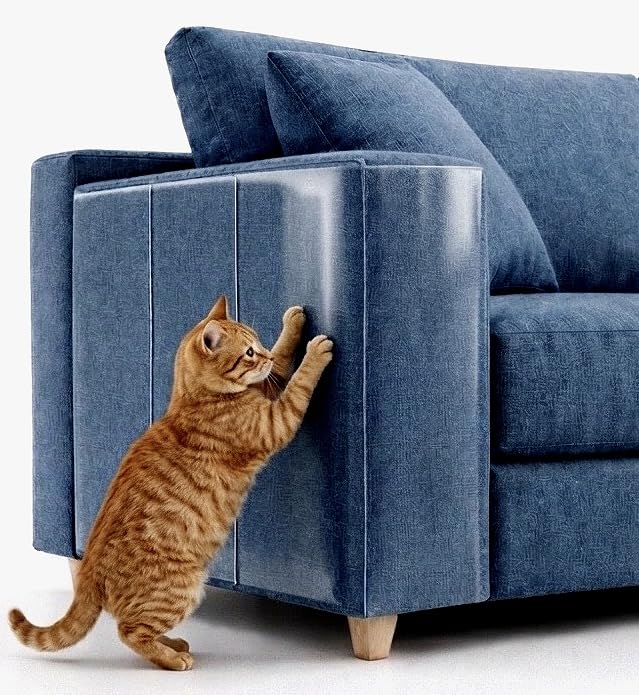 FTSTC Anti Cat Scratch Furniture Protector, 12-Pack, Furniture Protectors from Cats Scratching, Heavy Duty Self-Adhesive