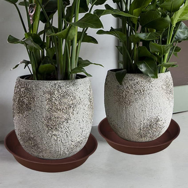 2 Pack of 26 inch Plant Saucer Round, 4.2" Depth Tray, Large Deep Plant Saucers for Pots, Heavy Duty Plastic Flower Plant Water Trays for Indoors