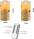 Flameless Battery Operated LED Candles 3D Wick With10Key Button Remote Control 24-Hour Timer Set of 2 Electric Flickering Pillar Real Waxï¼Wedding,
