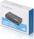 2 in 1 Out 2 Port VGA Switch - Press Button Two Way Video Switch for PC TV Monitor - Black