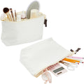 Juvale Canvas Makeup Bag - 6 Pack, 11.75 x 5.5 In, White Cotton - Travel Cosmetic & Toiletry Pouches with Zipper - Blank DIY Canvas Pouches for