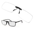 FONHCOO Clip on Blue Light Blocking Glasses Womens Mens over Prescription Glasses Frameless Lens Transparent