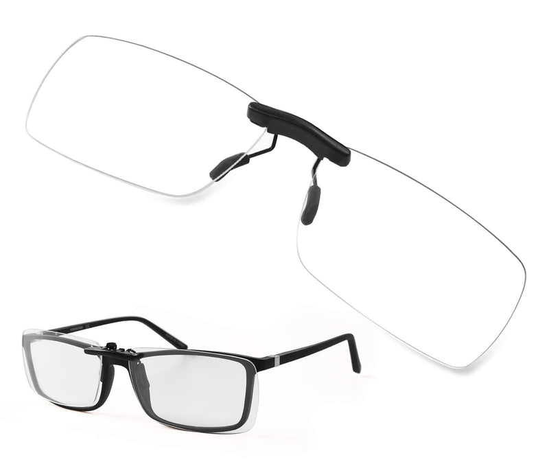 FONHCOO Clip on Blue Light Blocking Glasses Womens Mens over Prescription Glasses Frameless Lens Transparent