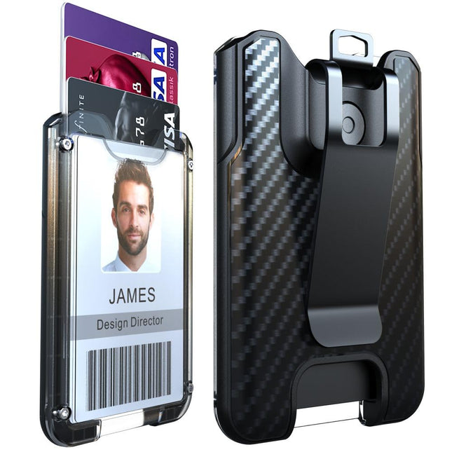 LIUGX Badge Holder, ID Card Holder with Metal Clip - Durable Polycarbonate (Hold