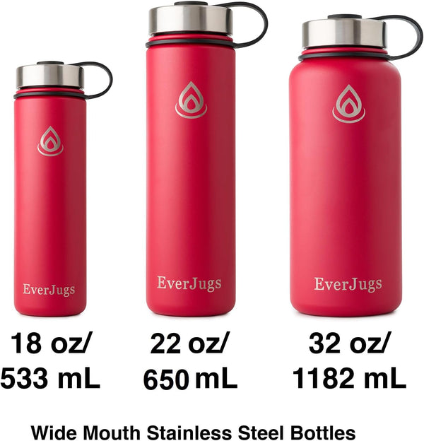Water Bottle - 32 Oz, Wide Mouth, Premium Stainless Steel Lid/Bottle, Double Walled Vacuum Insulated, Thermo Mug, Metal Flask, Leak Proof,