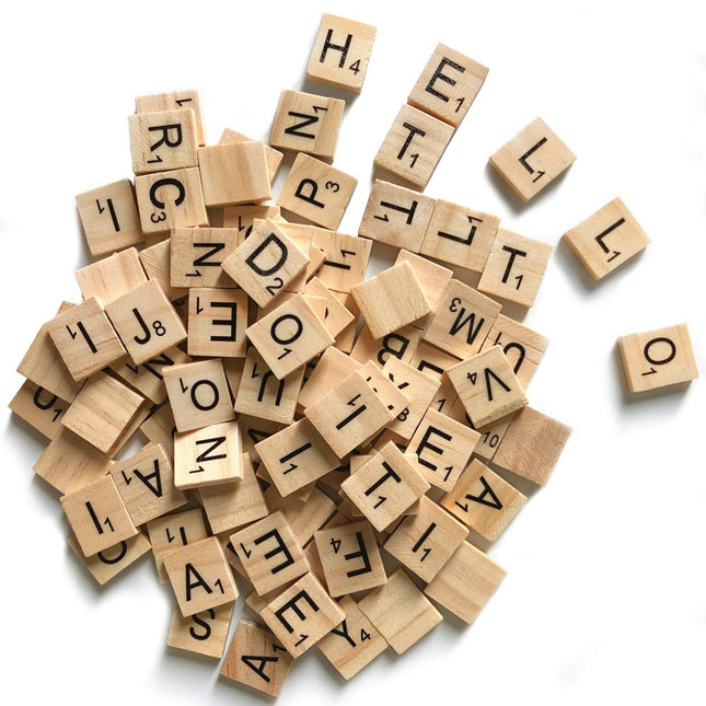 500 Wood Letter Tiles,Scrabble Letters for Crafts - DIY Wood Gift Decoration - Making Alphabet Coasters and Scrabble Cro