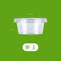 Amazon Basics Disposable Plastic To-Go Cups and Lids, Mini, 2oz, 50 Count, BPA Free, for Condiment, Salad Dressing, Sauces, Jello Shots 2 Ounces