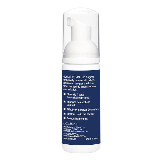 Ocusoft Original Foaming Eyelid Cleanser - Mild Instant Foam to Remove Oil, Dust