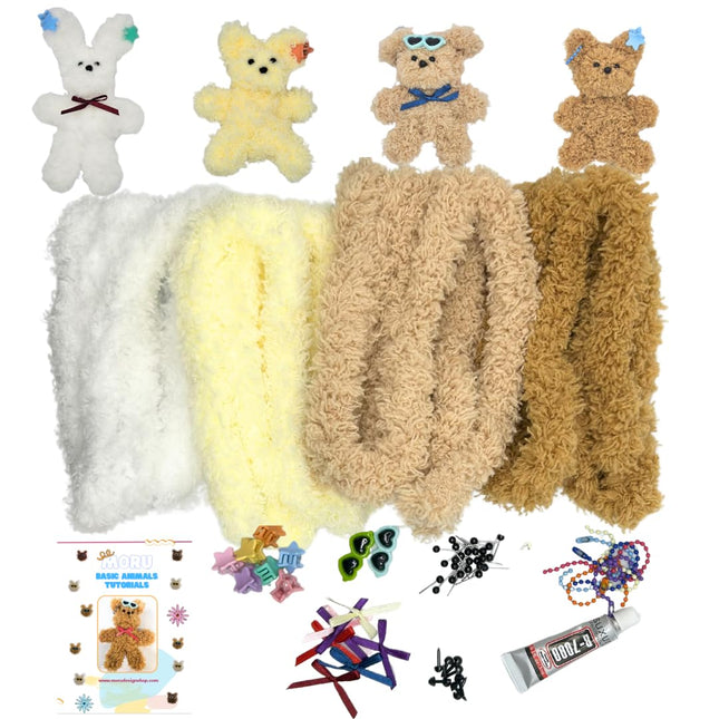 Moru Fur Pipe Cleaner Craft Kit , Soft, Thick, Long Teddy Fur-Wrapped Stem Wire 