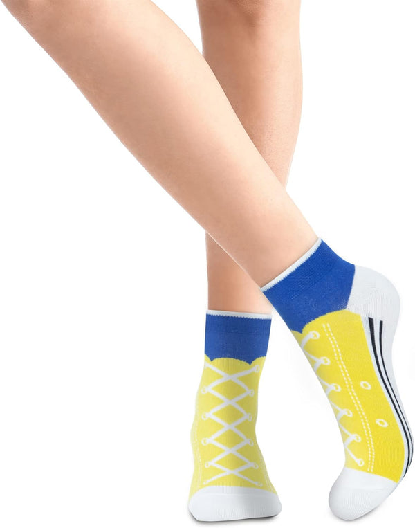 KONY Women's Sneaker Pattern Ankle Socks Gifts for Women Teen Girls 5 Pairs | Socks That Look Like Shoes, Fun Novelty Gifts for Teenage Girls Mom,