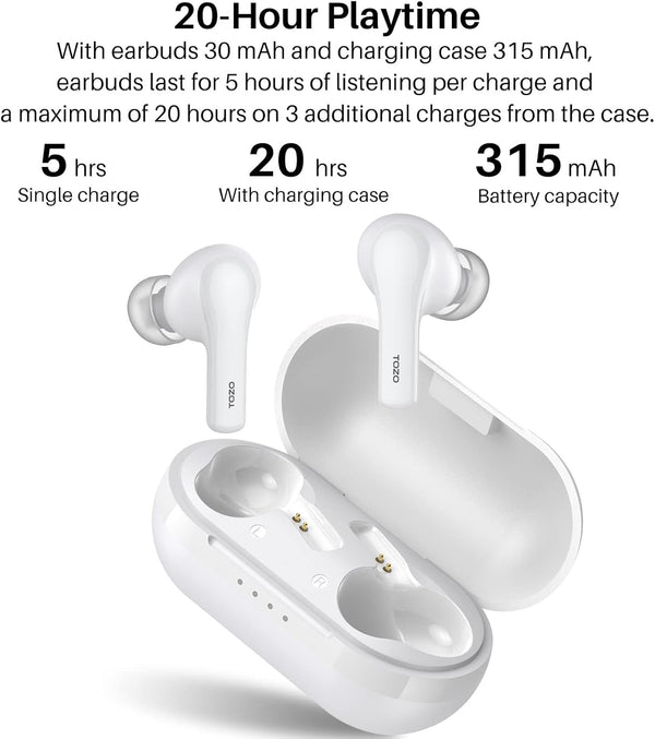 TOZO A2 Mini Wireless Earbuds Bluetooth 5.3 in Ear Light-Weight Headphones Built-In Microphone, IPX5 Waterproof, Immersive Premium Sound Long