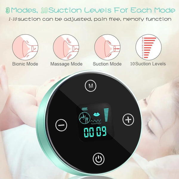 Electric Breast Pump, Breast Pump Electric Breastfeeding Pump 3 Modes 10 Levels Dual Rechargeable Nursing Double Breast Milk Pump Massage with
