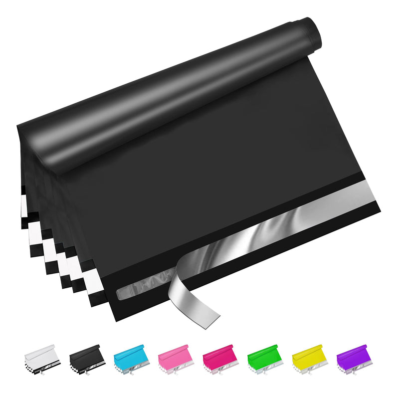 Black Poly Mailers 6x9 Inch 100 Pcs, Strong Adhesive Shipping Bags for Clothing, Self-Sealing and Waterproof Mailing Envelopes, Privacy Protected