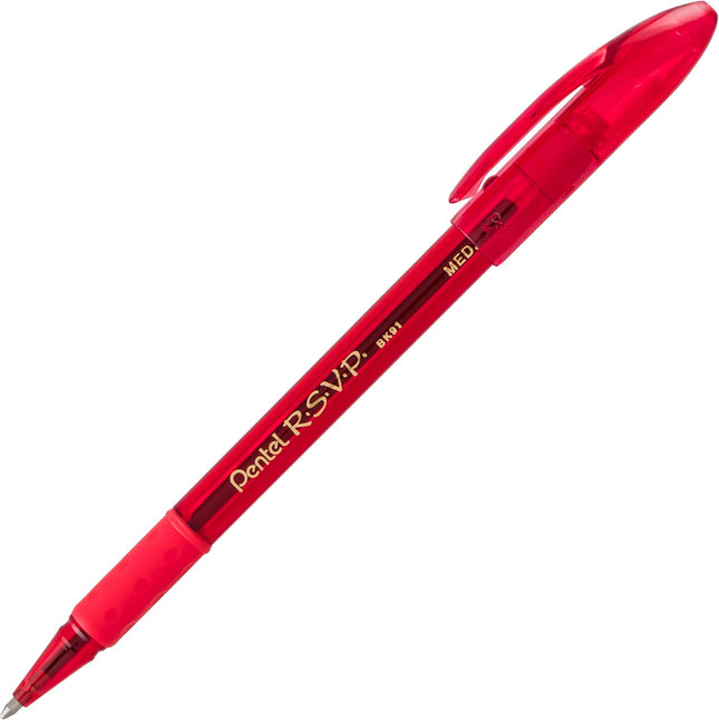 Pentel RSVP Ballpoint Pen, (1.0Mm), Medium Line, Assorted Ink, Pack of 8 (BK91CR
