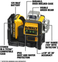 DEWALT Laser Level 360 Self Leveling, 3 Way Green Laser Leveler Tool 12V MAX with 2.0Ah Battery, Charger and Durable Carrying Case, 100 Ft, Tripod