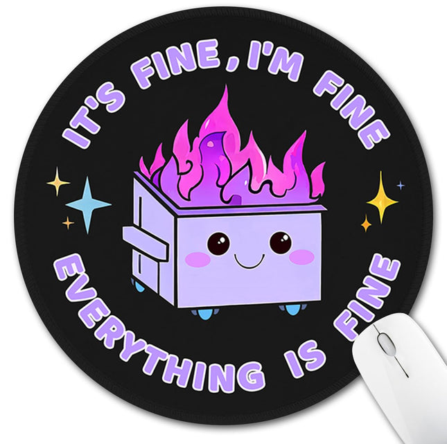 Funny Mouse Pad for Desk, Cute Office Decor for Women, Dumpster on Fire Small Mo