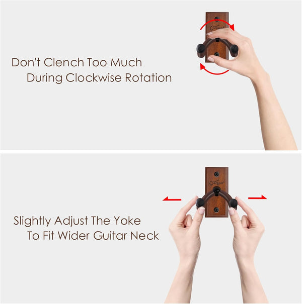 SNIGJAT Guitar Wall Mount 2 Pack, Wood Guitar Hanger Wall Hook with Screws | Guitar Wall Hook Stand, Guitar Holder Wall Mount Hanger for Acoustic