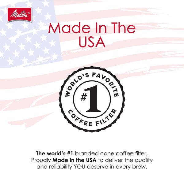 Melitta #4 Unbleached Coffee Filters, Premium, Natural Brown, Flavor Enhancing Coffee Filters for 8-12 Cup Coffee Makers, Kosher Certified,
