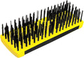 ALLWAY SB619 Carbon Steel Wire Scrub Brush Block | Soft-Grip, Threaded Pole Socket, Chemical and Solvent Resistant Bristles