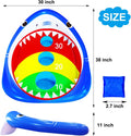 Kids Fun Pool Toys,Inflatable Shark Cornhole Board Floating Water Game Outdoor Swim Play for Adults Family,Cool Summer Party Gift for 6 7 8 9 10