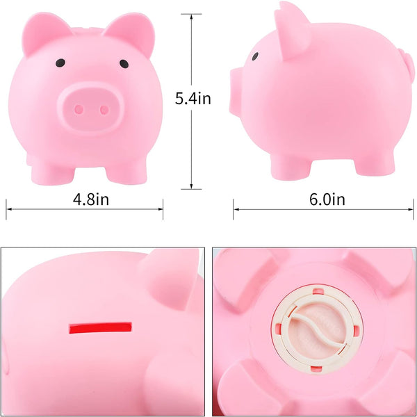 GADIEDIE Large Piggy Banks, Cute Plastic Pig Money Box, Piggy Bank for Girls and Boys, Unbreakable Plastic Coin Bank Fun Gifts for Birthday,