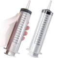 2 Pack Large Syringes (150 ML), Large Plastic Garden Industrial Syringes for Scientific Labs, Measuring, Watering, Refilling, Filtration Multiple Uses