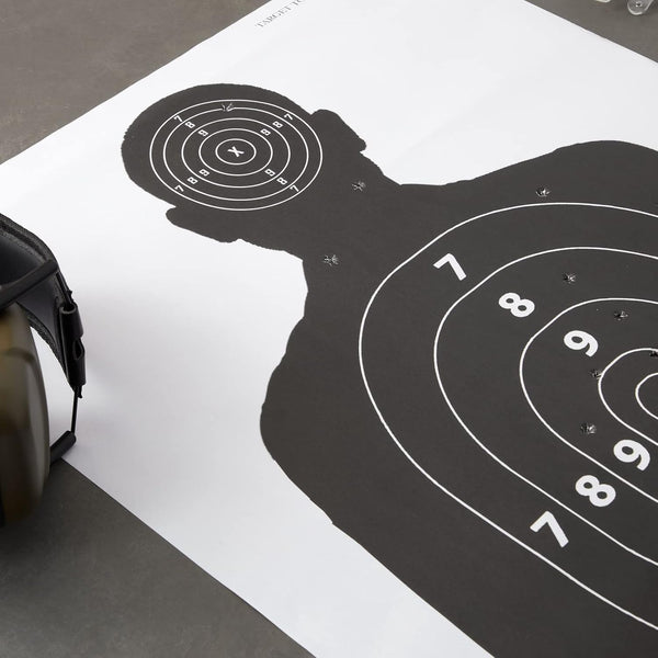 Juvale Shooting Targets Paper Silhouette Style - 17 x 25 in, Black & White, 50 Count - Paper Targets for Shooting Range & Airsoft, BB & Pellet Gun