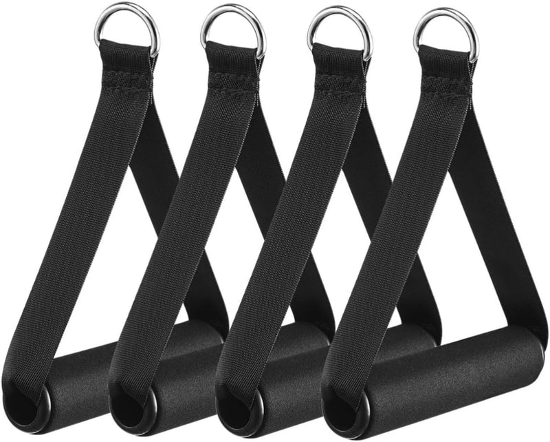 Garneck 4pcs Resistance Band Handles Plastic D Ring Exercise Strap Foam Handle Band Fitness Equipment for Home Gym Overhead Strength Training