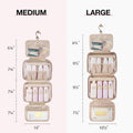 BAGSMART Toiletry Bag Hanging Travel Makeup Organizer with TSA Approved Transparent Cosmetic Bag Makeup Bag for Full Sized Toiletries, Large-Green